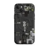 Matte Circuit City MagSafe Tough Case for iPhone — dense isometric circuit board and industrial machinery blueprint