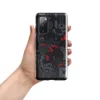 Glossy Circuit Warfare Armor Tough Case for Samsung — densely packed mechanical circuit board panels in dark steel gray