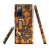 Glossy Circuit Camo Mech Warfare Tough Case for Samsung — dense cyberpunk camouflage pattern of interlocking circuit board