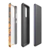 Glossy Circuit Camo Mech Warfare Tough Case for Samsung — dense cyberpunk camouflage pattern of interlocking circuit board