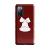 Glossy Triple Bells Holiday Cheer Tough Case for Samsung — three white Christmas bells with ribbon bows arranged in a row