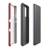 Glossy Triple Bells Holiday Cheer Tough Case for Samsung — three white Christmas bells with ribbon bows arranged in a row