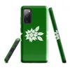 Glossy Triple Poinsettia Holiday Tough Case for Samsung — three white poinsettia blooms with detailed leaf silhouettes