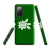 Matte Triple Poinsettia Holiday Tough Case for Samsung — three white poinsettia blooms with detailed leaf silhouettes