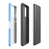 Glossy Blue Skies Seven Stars Tough Case for Samsung — seven blue five-pointed stars aligned in a row on a white horizontal