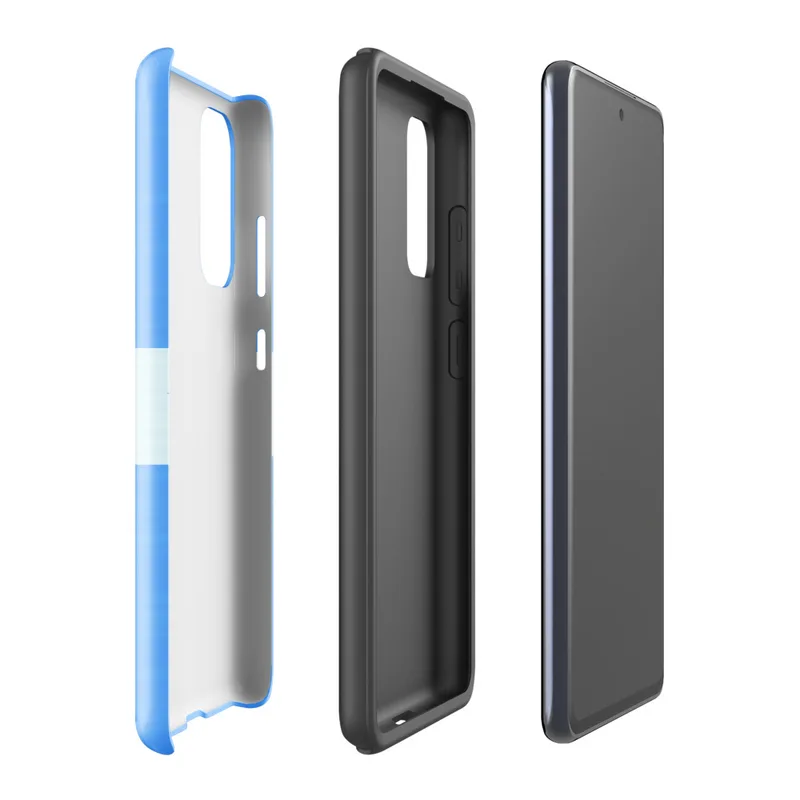 Glossy Blue Skies Seven Stars Tough Case for Samsung — seven blue five-pointed stars aligned in a row on a white horizontal
