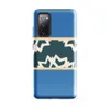 Glossy Arctic Fracture Tough Case for Samsung — jagged fractured teal and cream shapes in a horizontal band on sky-blue