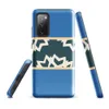 Glossy Arctic Fracture Tough Case for Samsung — jagged fractured teal and cream shapes in a horizontal band on sky-blue
