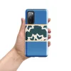 Glossy Arctic Fracture Tough Case for Samsung — jagged fractured teal and cream shapes in a horizontal band on sky-blue