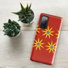 Glossy Sunburst Bloom Bold Tough Case for Samsung — repeating golden starburst flowers with blue centers arranged in two