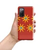 Glossy Sunburst Bloom Bold Tough Case for Samsung — repeating golden starburst flowers with blue centers arranged in two
