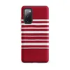 Matte Bold Red Stripe Tough Case for Samsung — horizontal white stripes on a deep crimson red background in a classic