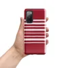 Glossy Bold Red Stripe Tough Case for Samsung — horizontal white stripes on a deep crimson red background in a classic