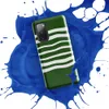 Glossy Green Wave Stripe Tough Case for Samsung — wavy horizontal white stripes flowing across a deep forest green