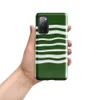 Glossy Green Wave Stripe Tough Case for Samsung — wavy horizontal white stripes flowing across a deep forest green