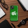 Glossy Winter Poinsettia Trio MagSafe Tough Case for iPhone — three white poinsettia flower silhouettes with detailed leaf