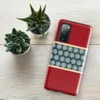 Glossy Crimson Snowflake Band Tough Case for Samsung — crimson red background with a horizontal teal band filled