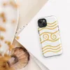 Glossy Golden Tides Waves MagSafe Tough Case for iPhone — flowing golden wave lines with ornate spiral crests in warm amber