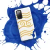 Glossy Golden Waves Tough Case for Samsung — repeating golden wavy lines on white background with a center band of connected