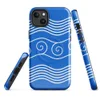 Glossy Ocean Waves Coastal Serenity MagSafe Tough Case for iPhone — white parallel wave lines and spiral wave crests