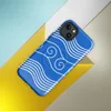 Glossy Ocean Waves Coastal Serenity MagSafe Tough Case for iPhone — white parallel wave lines and spiral wave crests