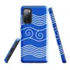 Glossy Ocean Waves Nautical Tough Case for Samsung — white multi-line rolling ocean waves and spiral curl crests repeating