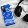 Glossy Ocean Waves Nautical Tough Case for Samsung — white multi-line rolling ocean waves and spiral curl crests repeating