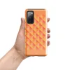 Glossy Warm Geometry Sunset Grid Tough Case for Samsung — tessellating triangles in coral red, golden yellow, and soft peach
