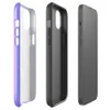 Glossy Neon Ridges MagSafe Tough Case for iPhone — soft vertical ridges with a 3D ripple effect in periwinkle blue and vivid