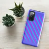 Glossy Neon Diagonal Stripe Surge Tough Case for Samsung — diagonal cyan and magenta neon stripes with soft gradient edges