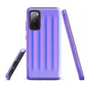 Glossy Neon Ripple Wave Tough Case for Samsung — soft 3D vertical ridges in a glowing gradient of electric blue, pink