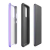Glossy Neon Ripple Wave Tough Case for Samsung — soft 3D vertical ridges in a glowing gradient of electric blue, pink