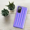 Glossy Neon Ripple Wave Tough Case for Samsung — soft 3D vertical ridges in a glowing gradient of electric blue, pink