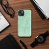 Glossy Mint Crystal Geo MagSafe Tough Case for iPhone — low-poly geometric pattern of faceted triangles in soft mint, sage