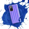 Glossy Neon Ripple Wave Tough Case for Samsung — soft 3D vertical ridges in a glowing gradient of electric blue, pink