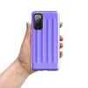 Glossy Neon Ripple Wave Tough Case for Samsung — soft 3D vertical ridges in a glowing gradient of electric blue, pink