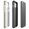 Glossy Warm Sand Minimalist MagSafe Tough Case for iPhone — smooth warm sand beige surface with subtle speckled texture