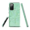 Glossy Mint Crystal Geometric Tough Case for Samsung — low-poly mosaic of triangular facets in soft mint, pale aqua