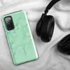Glossy Mint Crystal Geometric Tough Case for Samsung — low-poly mosaic of triangular facets in soft mint, pale aqua