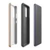 Glossy Desert Sand Minimal Tough Case for Samsung — smooth warm sandy beige surface with subtle speckled texture in muted