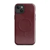 Glossy Crimson Velvet Armor MagSafe Tough Case for iPhone — mottled deep crimson and burgundy velvet-like texture