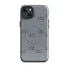 Glossy Steel Grid Dot Matrix MagSafe Tough Case for iPhone — repeating grid of raised dot clusters arranged in pairs