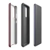 Glossy Crimson Velvet Tough Case for Samsung — deep burgundy marbled texture with subtle mottled veining in dark crimson