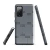 Glossy Steel Grid Dot Matrix Tough Case for Samsung — repeating grid of small dark dot clusters arranged in pairs on a cool
