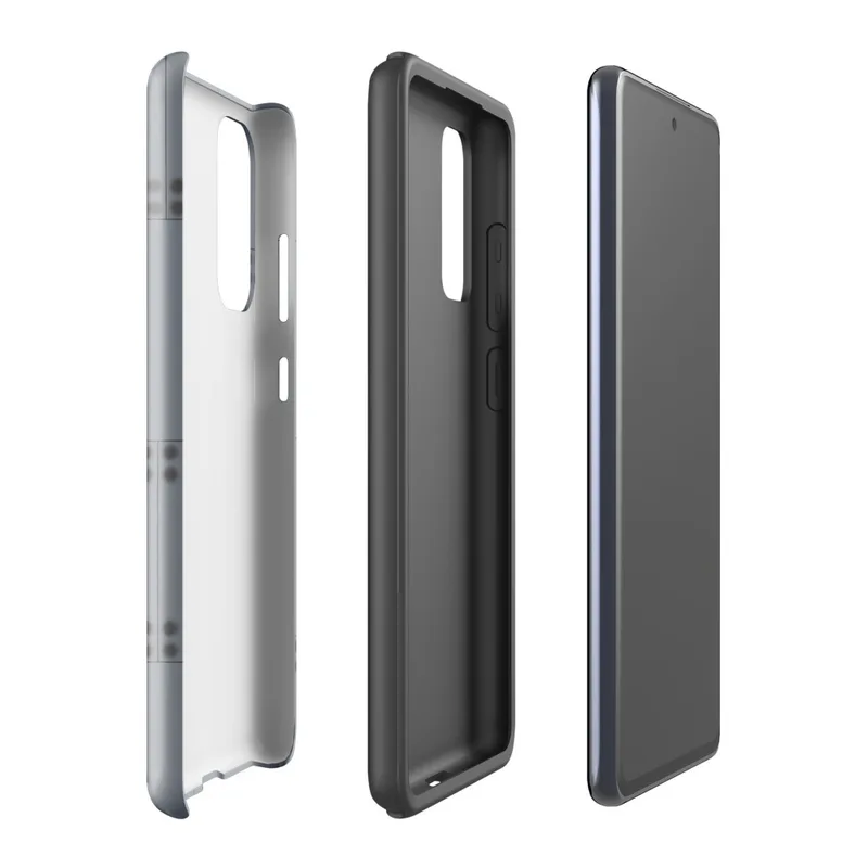 Glossy Steel Grid Dot Matrix Tough Case for Samsung — repeating grid of small dark dot clusters arranged in pairs on a cool