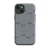 Matte Steel Panel Industrial MagSafe Tough Case for iPhone — repeating pattern of riveted gunmetal steel panels with dark
