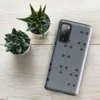 Glossy Industrial Grid Steel Panel Tough Case for Samsung — repeating grid of dark circular rivets on brushed cool grey