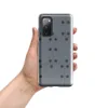 Glossy Industrial Grid Steel Panel Tough Case for Samsung — repeating grid of dark circular rivets on brushed cool grey