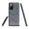 Glossy Steel Panel Industrial Tough Case for Samsung — repeating riveted steel panel pattern in cool slate and gunmetal grey