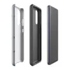 Glossy Steel Panel Industrial Tough Case for Samsung — repeating riveted steel panel pattern in cool slate and gunmetal grey